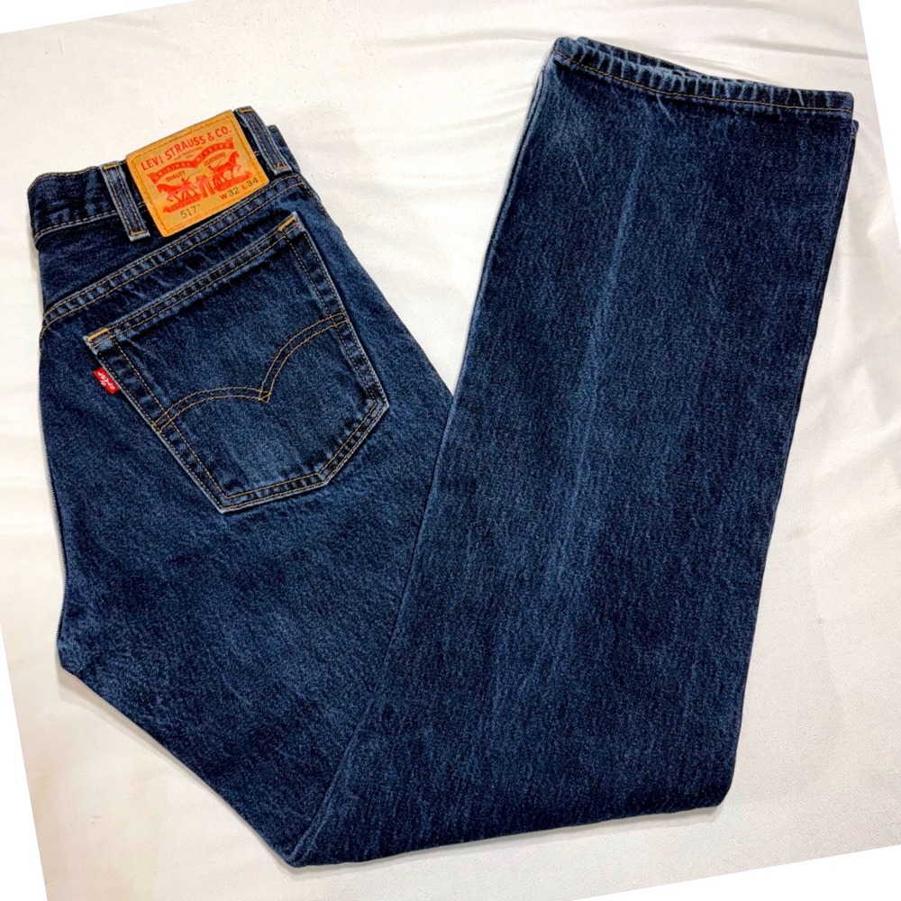 Levi's 517 Bootcut Jeans Mens 32x34 Dark Wash Denim Western Cowboy Classic